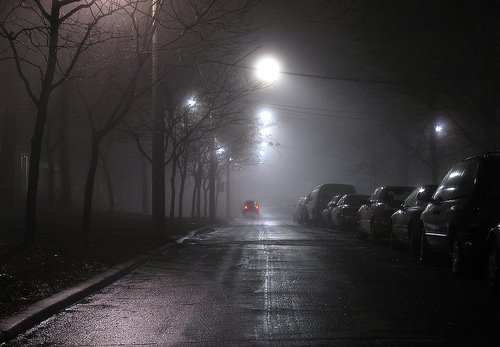 dark city street